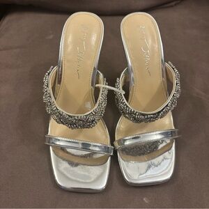 Betsey Johnson Silver Embellished Heels